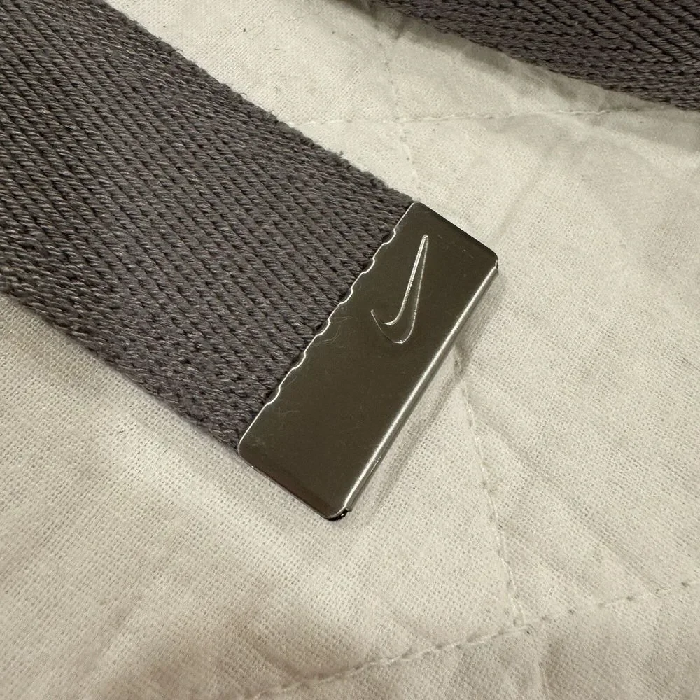 Nike Mens Charcoal Gray Mesh Fabric Web‎ Belt Adjustable Sliver Buckle One Size